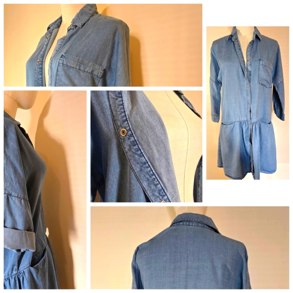 ZARA Denim Flowy Dress with Pockets